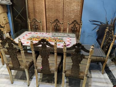 stylish hair Dinning table with 8 chairs
