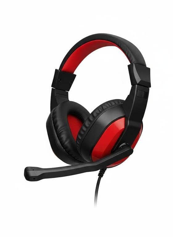 Hp H130 Gaming Headphones – Over-Ear Stereo Sound Headset with 360° Adjustable Noise Reducing Microphone for PC, Laptop, Mobile, PS4, Xbox – 3.5mm Wired Plug – Red & Black