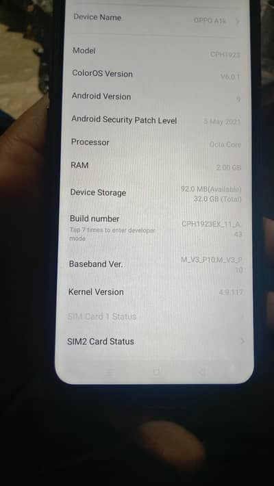 OPPO A1k