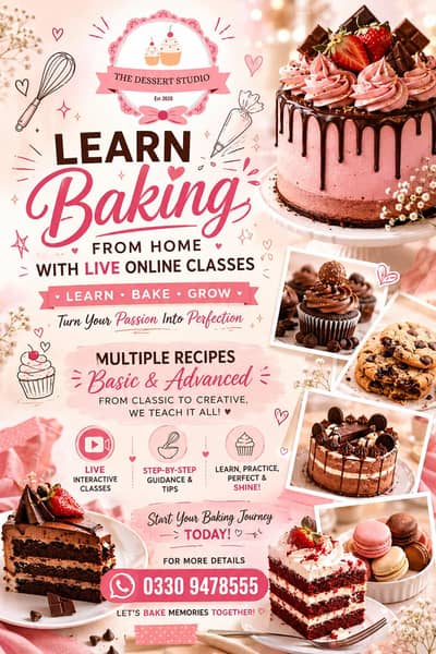 Online Baking Classes | Basic & Advanced Recipes | Live Classes