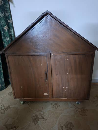 Sheesham  Vintage Wooden House-Shaped Storage Cabinet