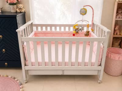 Baby Cot + Kids Toy Organizer | Nursery Furniture Set