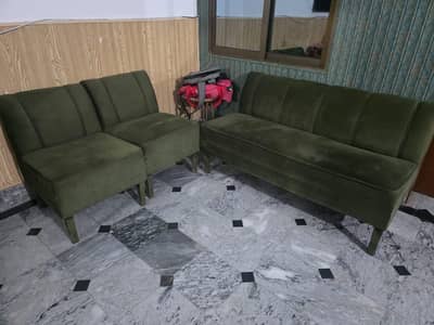 olive green sofa
