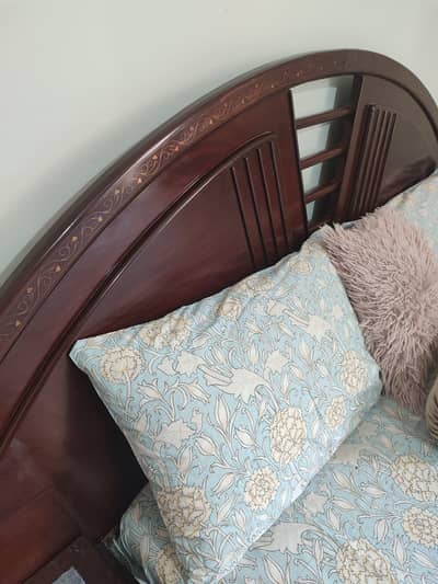 Pure Wooden Bed Set with side tables and dressing table