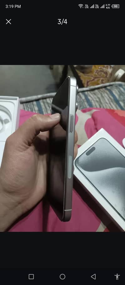 iphone 15 pro max(256GB) white color 10/10condition pho. no. 03236007423