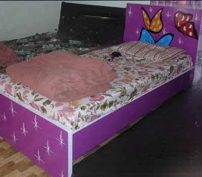 matching set of bed and a cupboard for kids