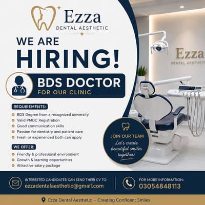 Vacancy availables for BDS DR and also receptionist