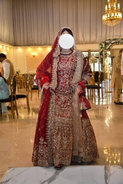 Bridal Farshi lehnga with Antique Embroidery