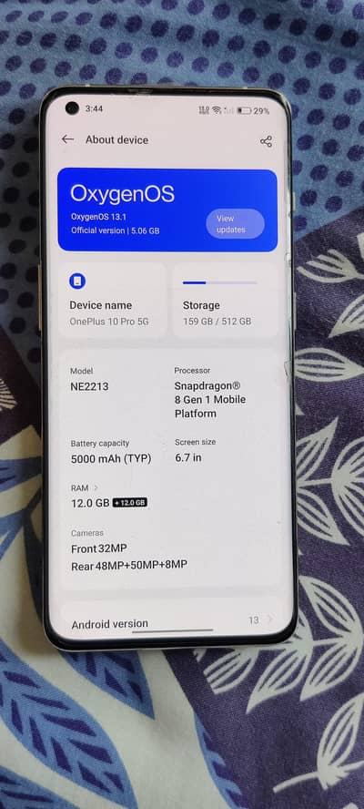 one plus 10 pro white color condition 10/10 512 gb exchange possible