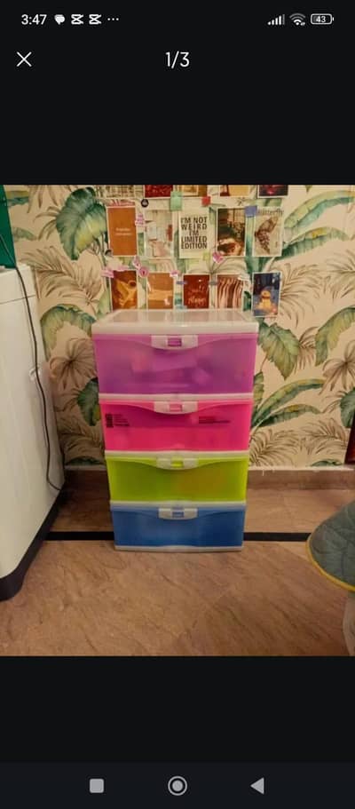 4 tier multi colour drawers for sale