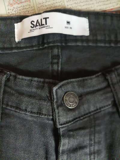 Charcoal Black Denim Cargo Pants by SALT (Size 33)