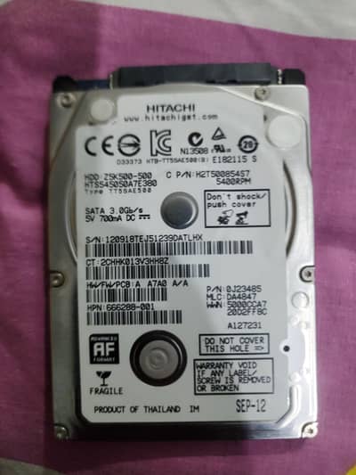 Hard drive. 500 gb.  100% health.