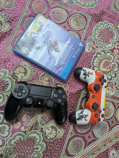 PS4 slim jailbreak 1tb 9.0 update with 2 controller and 1 disc  + cabs