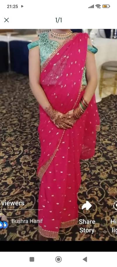 Chiffon Pink sarree for 8 years girl
