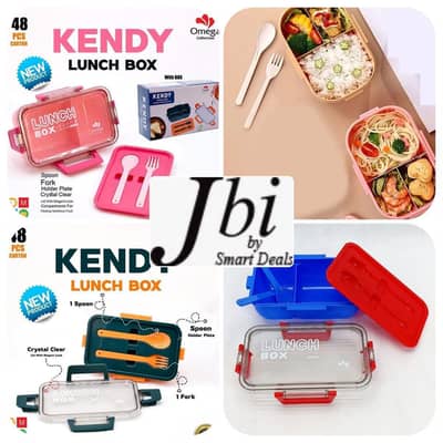 Kendy 2 portion School Lunch Box  With Spoon & Fork