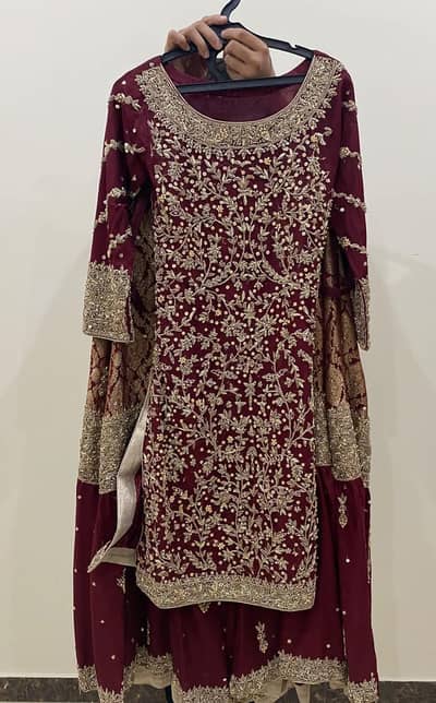 Used bridal/wedding dress with clean embroidery.