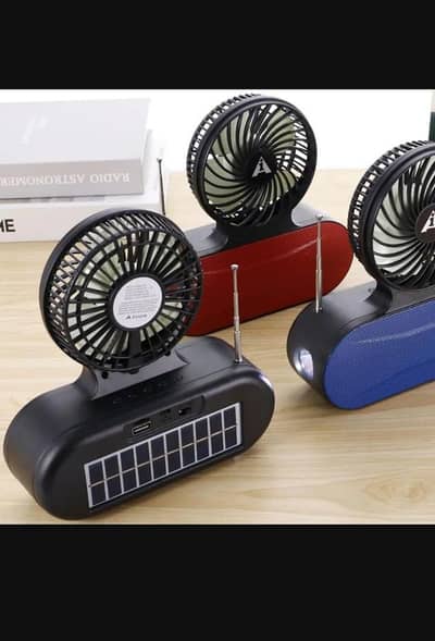 solar fan with music & LED Light  for Bluetooth use