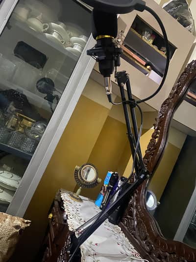 BM800 Condenser Microphone Kit With Sound Card & Stand For Podcast
