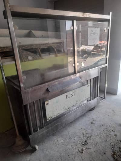 shawarma counter ,fryer,steel table.