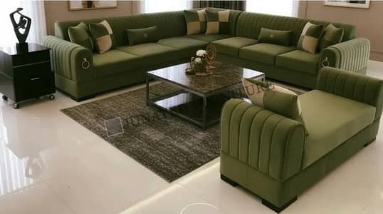Custom made sofa L shape . deewan chairs and beds
