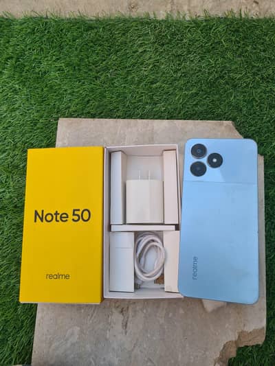 Realme note 50 4/64 complete box charger