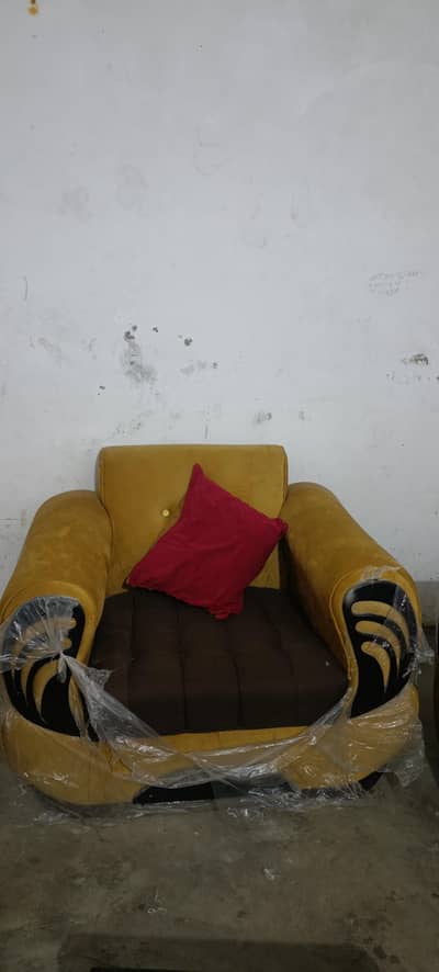 Big Size Sofa Set New Golden & Brown