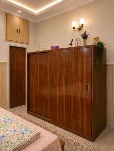 Premium Wooden Finish Sliding Wardrobe – 10/10 Condition