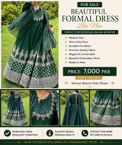 Beautiful Formal Dress (Worn Once) Medium Size.