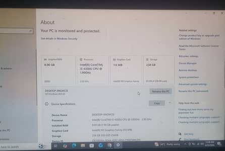 Core i5 4th generation 8GB RAM 256 GB SSD
