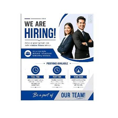 we are hiring staff male and female