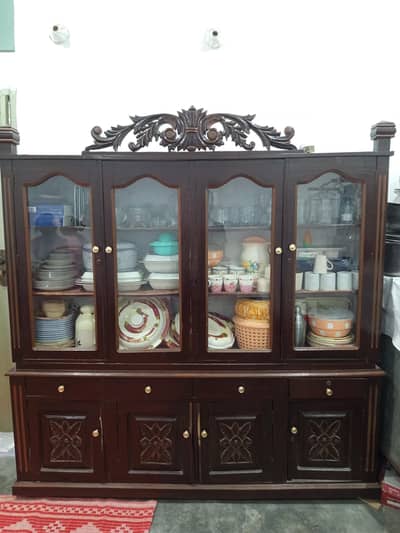Luxury showcase with dark and light brown color