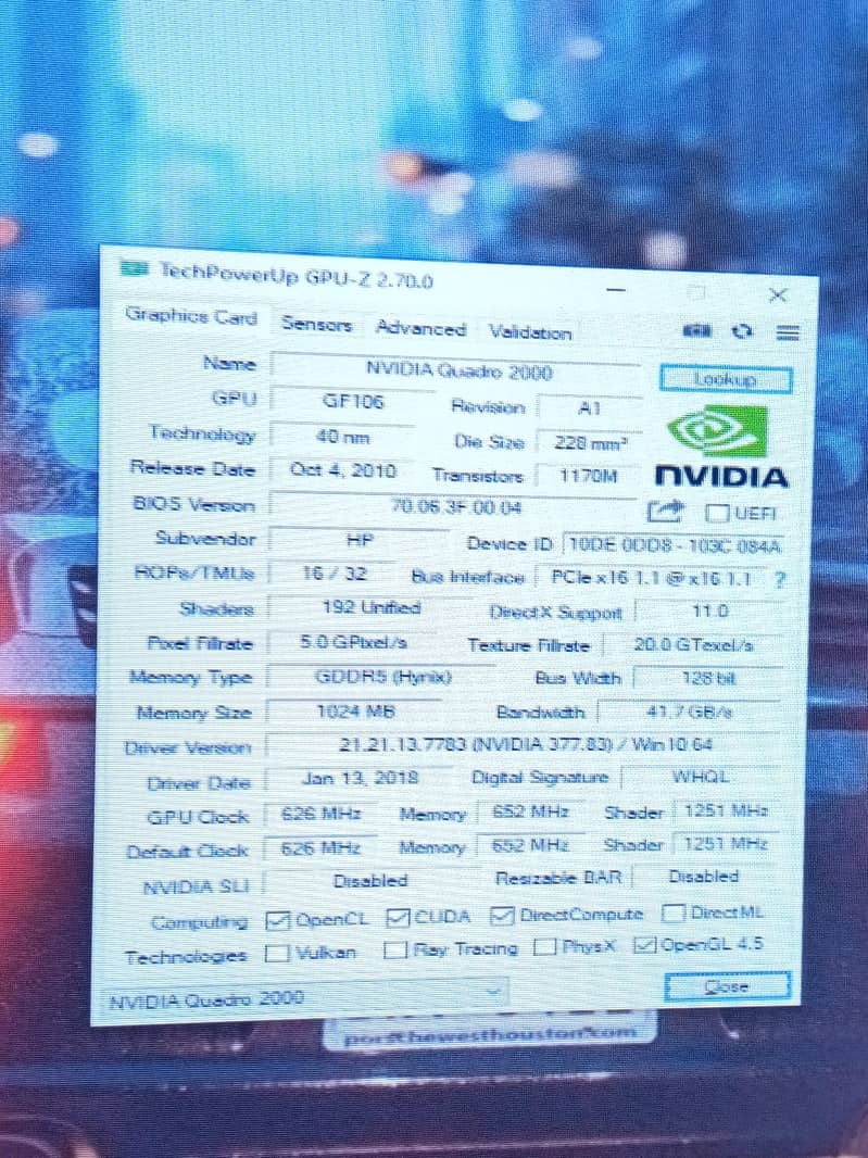 NVIDIA QUADRO 2000 6