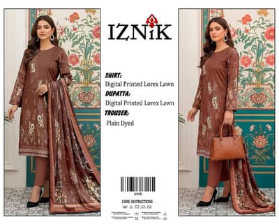 3piece digital print lawn suit shirt trouser and dupatta