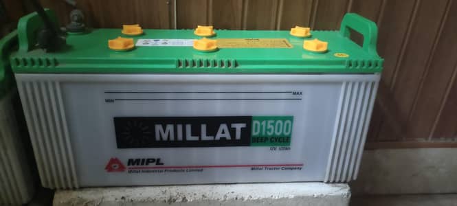 2x Millat battery deep cycle D1500 12v