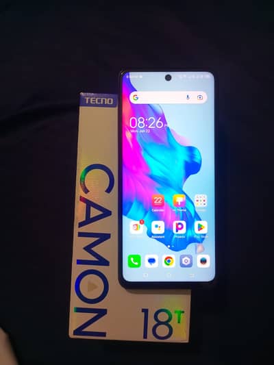 Tecno CAMON 18T WITH original box 10/10 condition