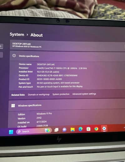 HP elitebook 830 G7 CORE i7 10 Generation