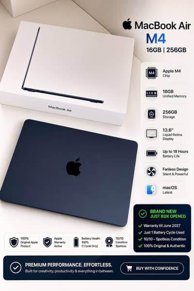 Apple MacBook Air M4 – 16GB RAM / 256GB SSD (Midnight Blue)