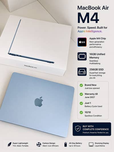 Apple MacBook Air M4 – 16GB RAM / 256GB SSD Sky Blue