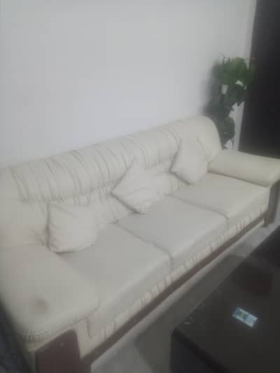 off-white Leather Sofa