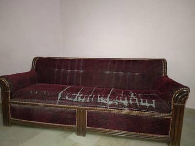 Urgent Sale: Solid Wood 3-Seater Sofa