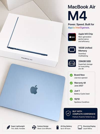 Apple MacBook Air M4 - 16GB Ram/256GB SSD Sky Blue