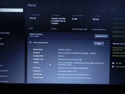 Dell Laptop i5 2nd Gen 8/500/128