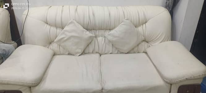 off-white Leather Sofa