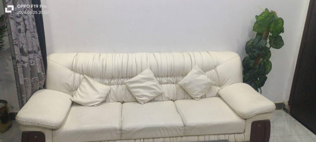 off-white Leather Sofa 1