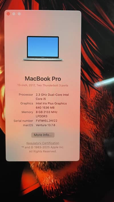 Macbook Pro 2017 8/128