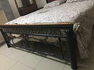 Iron made Double bed with spring mattress