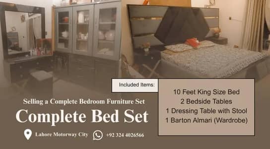 Bed, Side table, Dressing table, Showcase