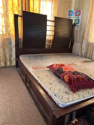Double bed wooden