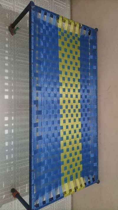 Steel Frame Plastic Weaving Charpai – Strong & Good Condition