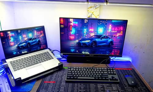 Complete Premium Gaming & Work Setup HP EliteBook G7 ASUS 75Hz Monitor
